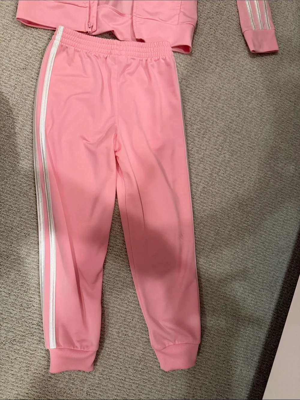 adidas Pink Girls Two-Piece Track Jacket and Pants Set